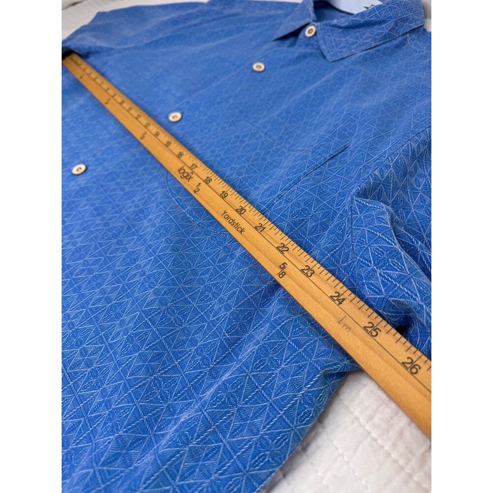 Tommy Bahama 100% Silk Blue Shirt Button Up SZ XL/TG Luxury - Picture 9 of 12